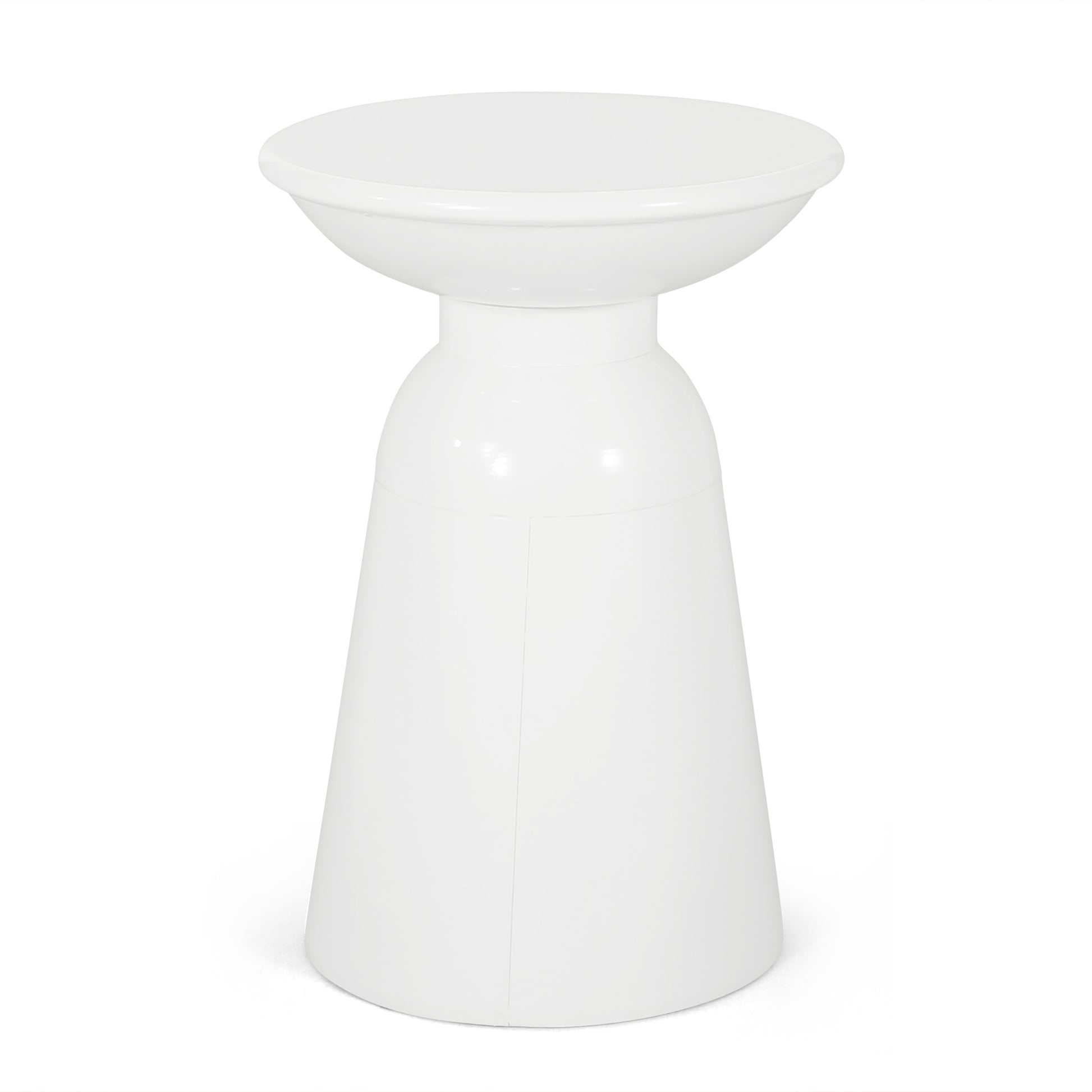 Metal End Table Large White Iron