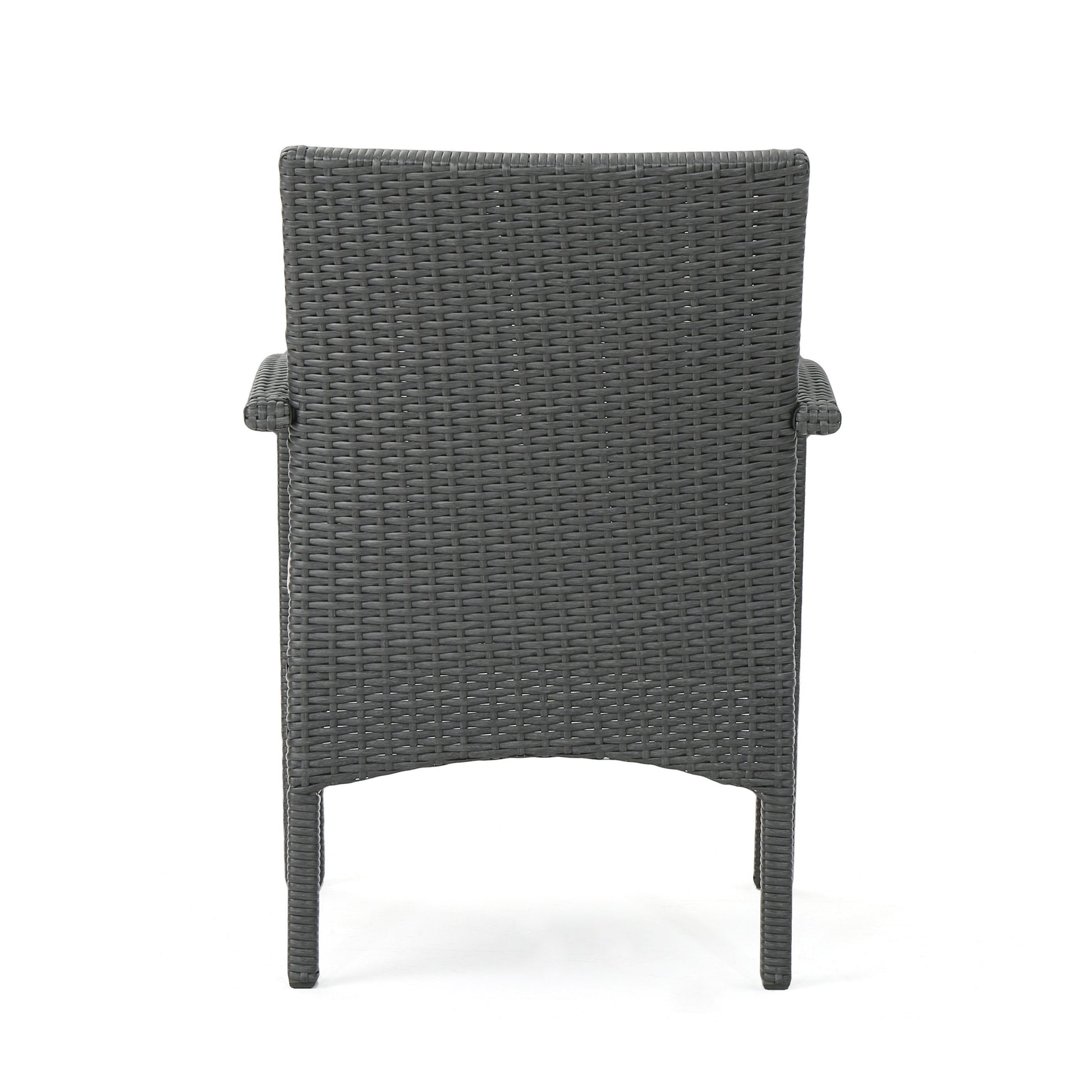 Cordoba Kd Wicker 4 Pc Chat Set Grey Pe Rattan Iron Waterproof Fabric