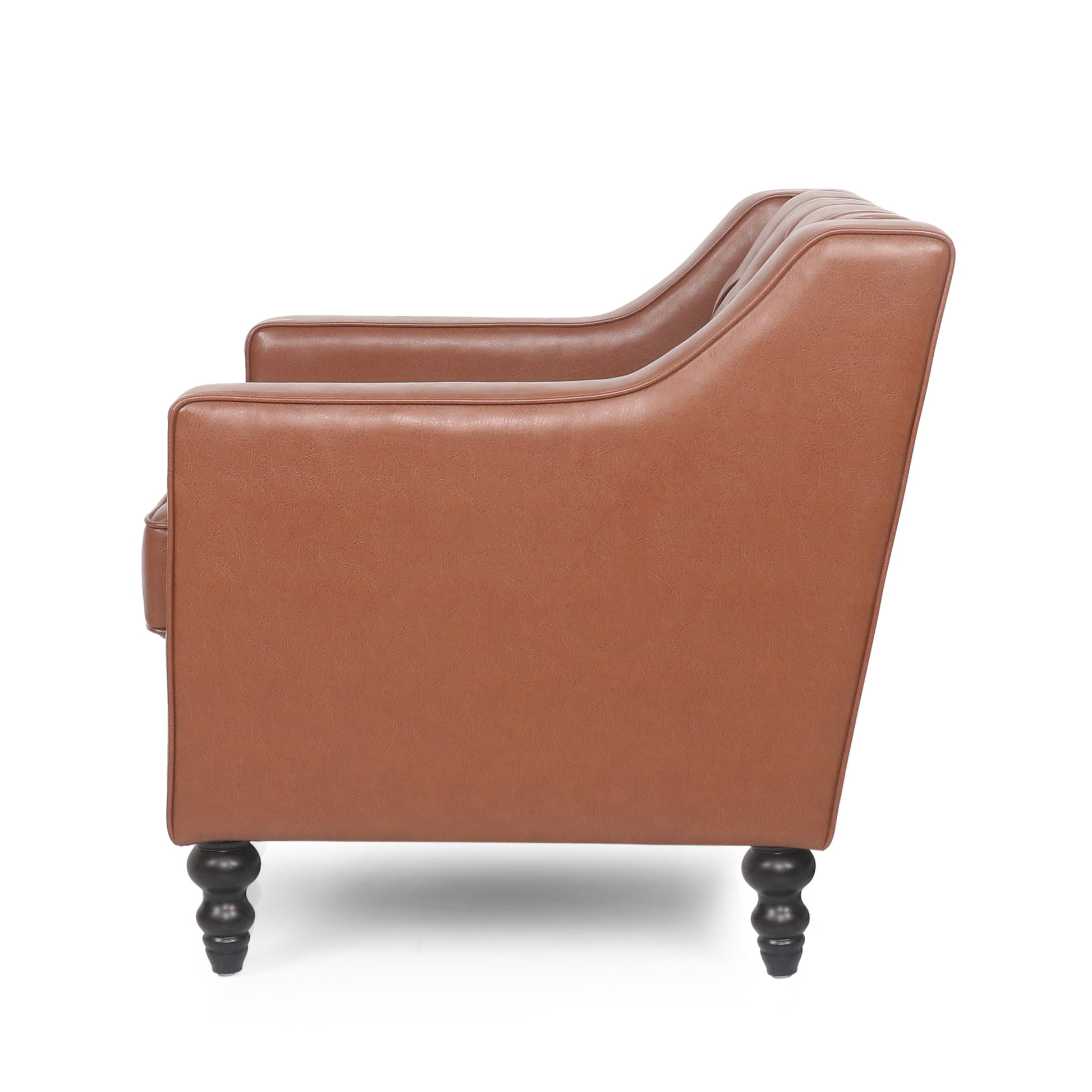 Club Chair Light Brown Pu