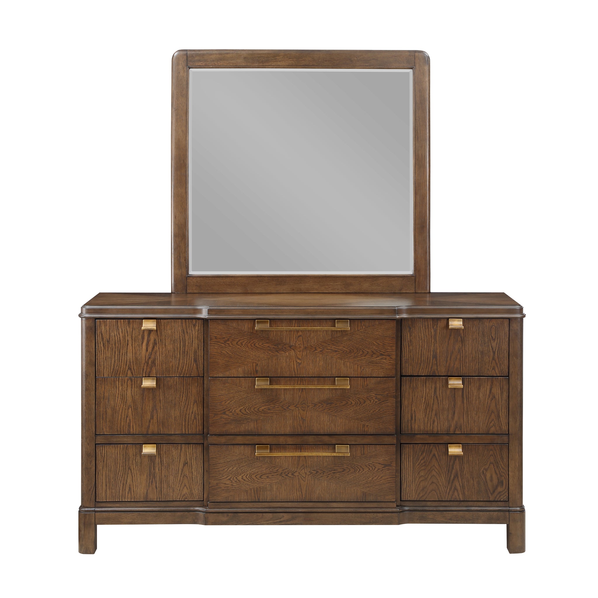 Milan Dresser And Mirror Dark Brown Dark Brown Wood