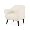 Upholstered Armchair Ivory Fabric