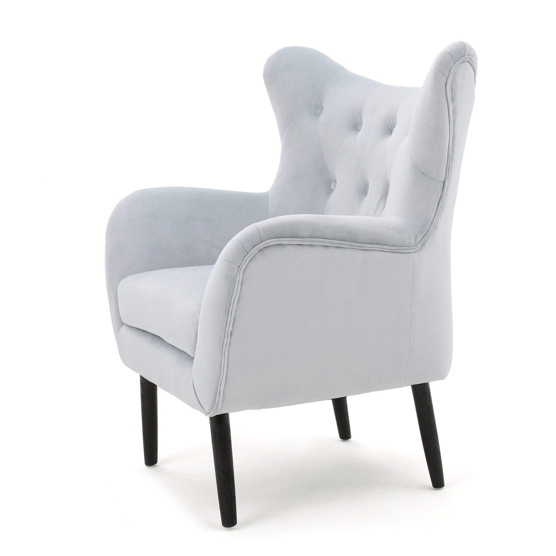 Arm Chair Light Grey Velvet
