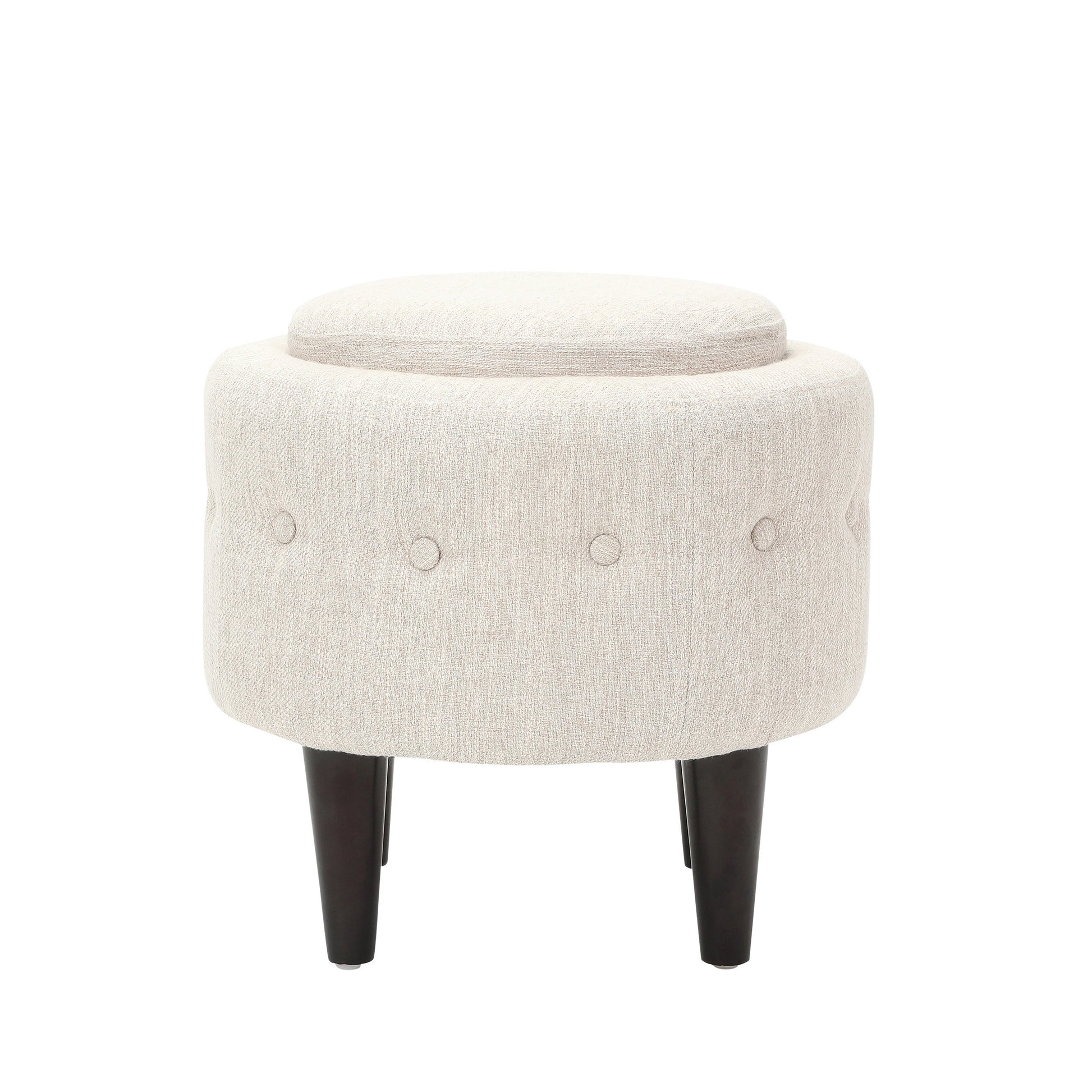 Chair Ottoman Beige Fabric