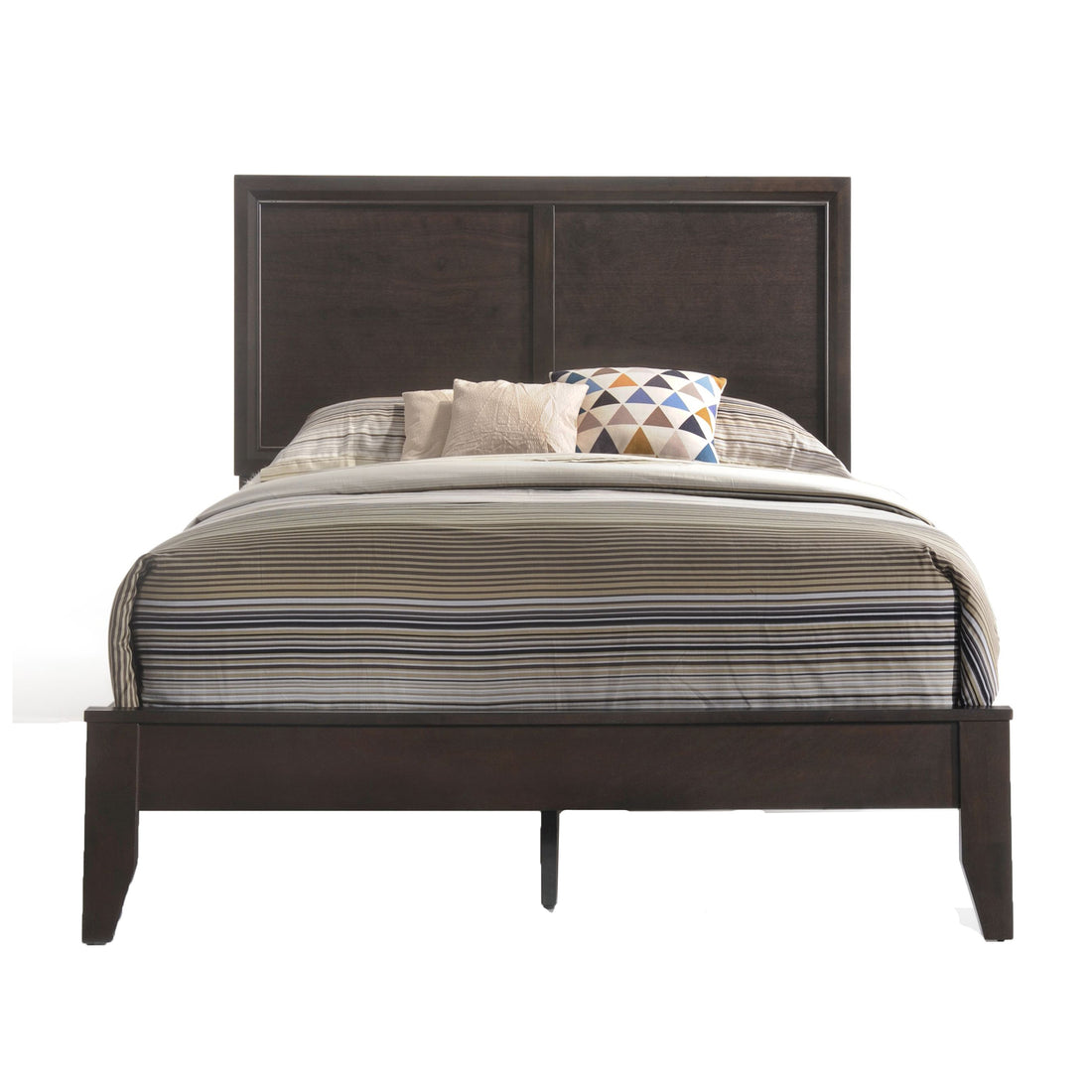 Espresso Queen Panel Bed Box Spring Required Queen Espresso Wood Casual Panel Wood