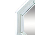 Octagonal Shaped Wall Mirror With Wooden Backing, Clear Clear Mdf