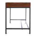 Storage Desk Oak Wood Metal