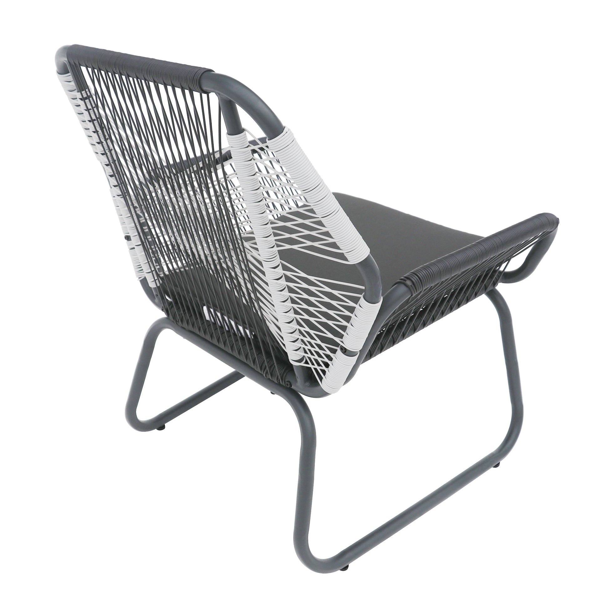 Milan Club Chair Gray Pe Rattan Iron Waterproof Fabric