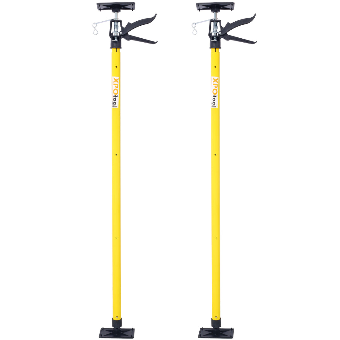 2Pack Adjustable Support Pole,Steel 3Rd Hand Support System,Support Rod For Jacks Cargo Bars Drywalls,Cabinet Jacks For Installing Cabinets,Extends From 45 To 114 Inch Yellow Steel