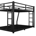 Metal Full Xl Over Queen Bunk Bed For Teens And Adults,Space Saving Noise Reduced No Box Spring Needed, Black Full Xl Black Metal
