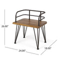 Zion Industrial Wood And Metal Chair Teak Metal & Wood