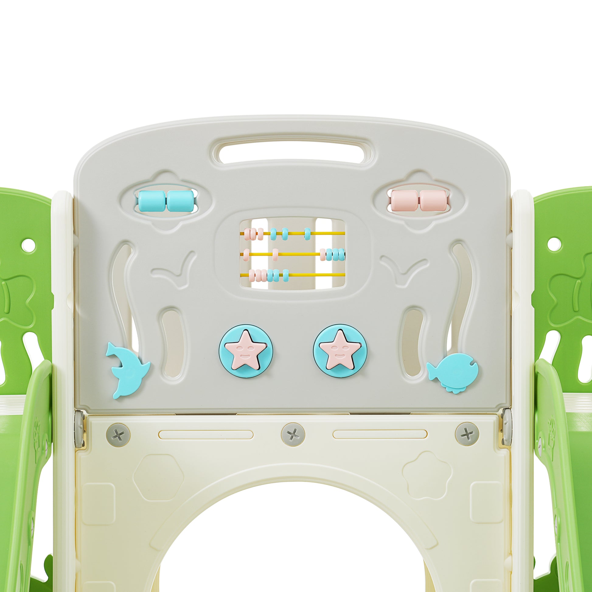 Kids Slide Playset Structure 8 In 1, Freestanding Ocean Themed Set With Slide, Arch Tunnel,Basketball Hoop And Telescope, Double Slides For Toddlers, Kids Climbers Playground Green 50 99 Lbs Cute 1 To 2 Years Hdpe Indoor & Outdoor Use