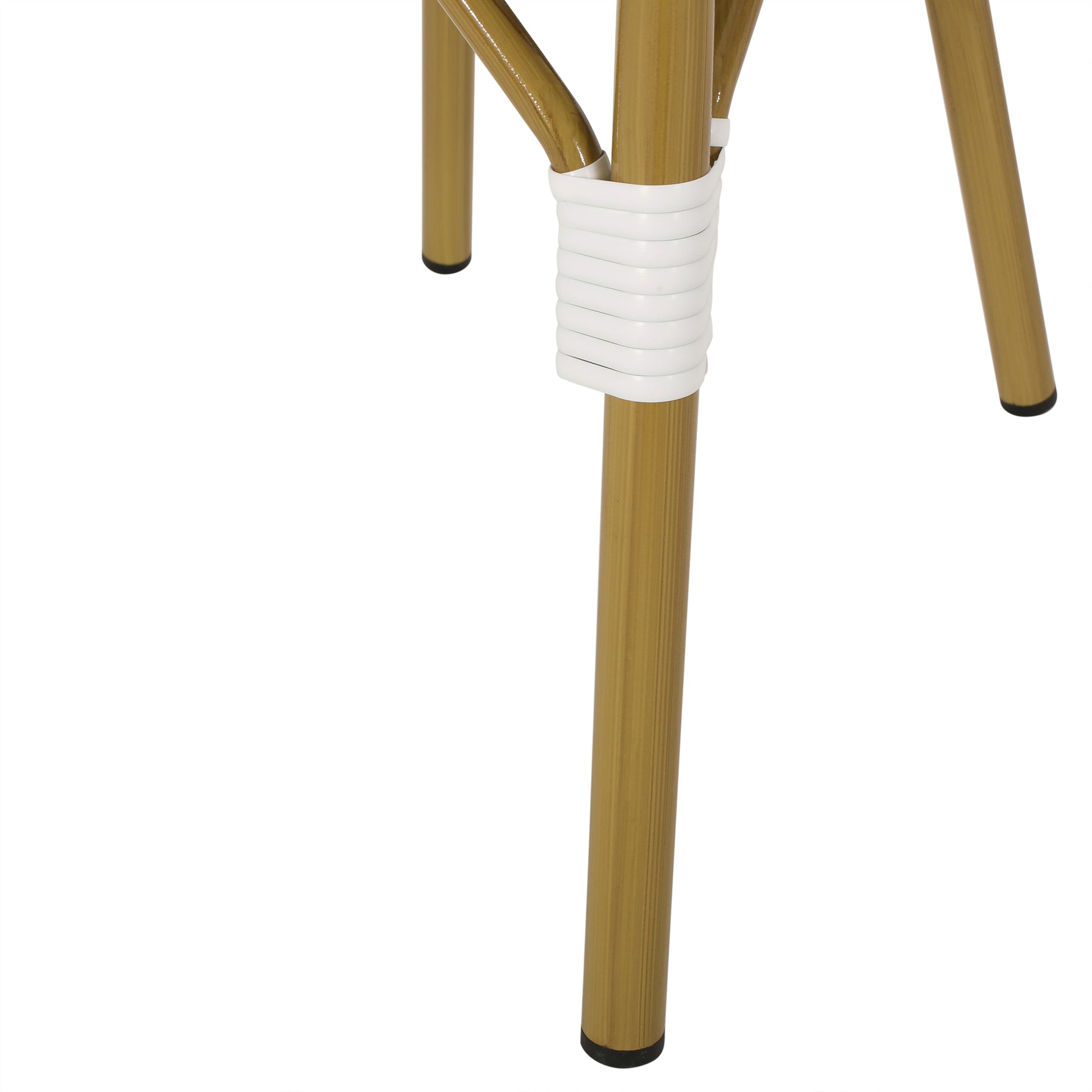 French Bistro Chair White Blue Rattan