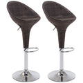 Homcom Adjustable Bar Stools Set Of 2, Rattan Bar Height Barstools With Swivel For Pub Counter Kitchen Brown Steel