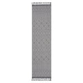Naar Guros Collection 2X8 Grey White Geometric Indoor Outdoor Area Rug Grey White Polypropylene
