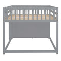 Full Over Full Bunk Bed With 4 Drawers And 3 Shelves Gray Full Gray Solid Wood