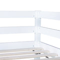 Twin High Loft Bed, Rubber Wood Loft Bed With Safety Guardrail, Built In Desk, Ladder,White Twin White Rubber Wood