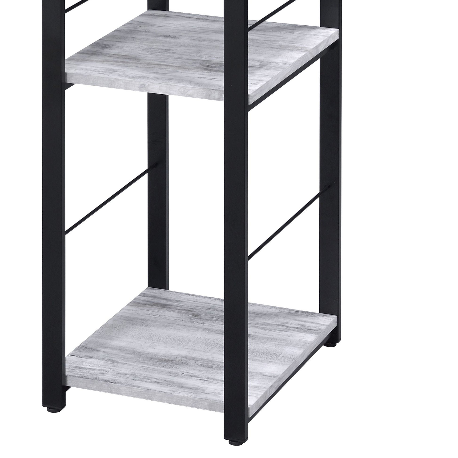 Vadna Antique White & Black Finish Writing Desk Antique White,Black Metal,Synthetic Wood