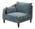 Contemporary 5Pcs Modular Sectional Set One Arm Chairs Armless Chair Ottoman L Shaped Sectional Mineral Morgan Fabric Grayish Primary Living Space Cushion Back Classic,Contemporary,Modern Modular