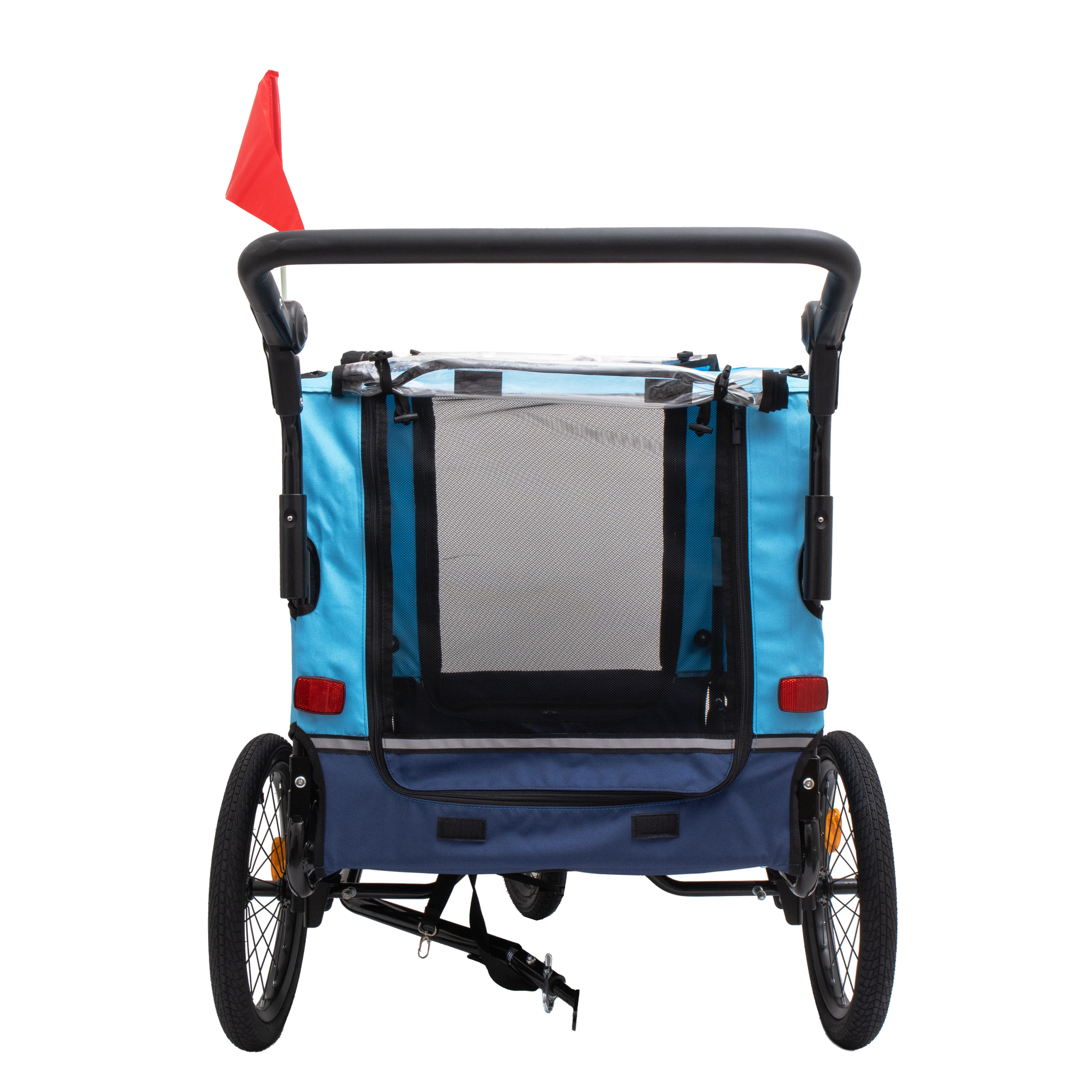 Outdoor Heavy Duty Foldable Utility Pet Stroller Dog Carriers Bicycle Trailer Blue Fabric Steel