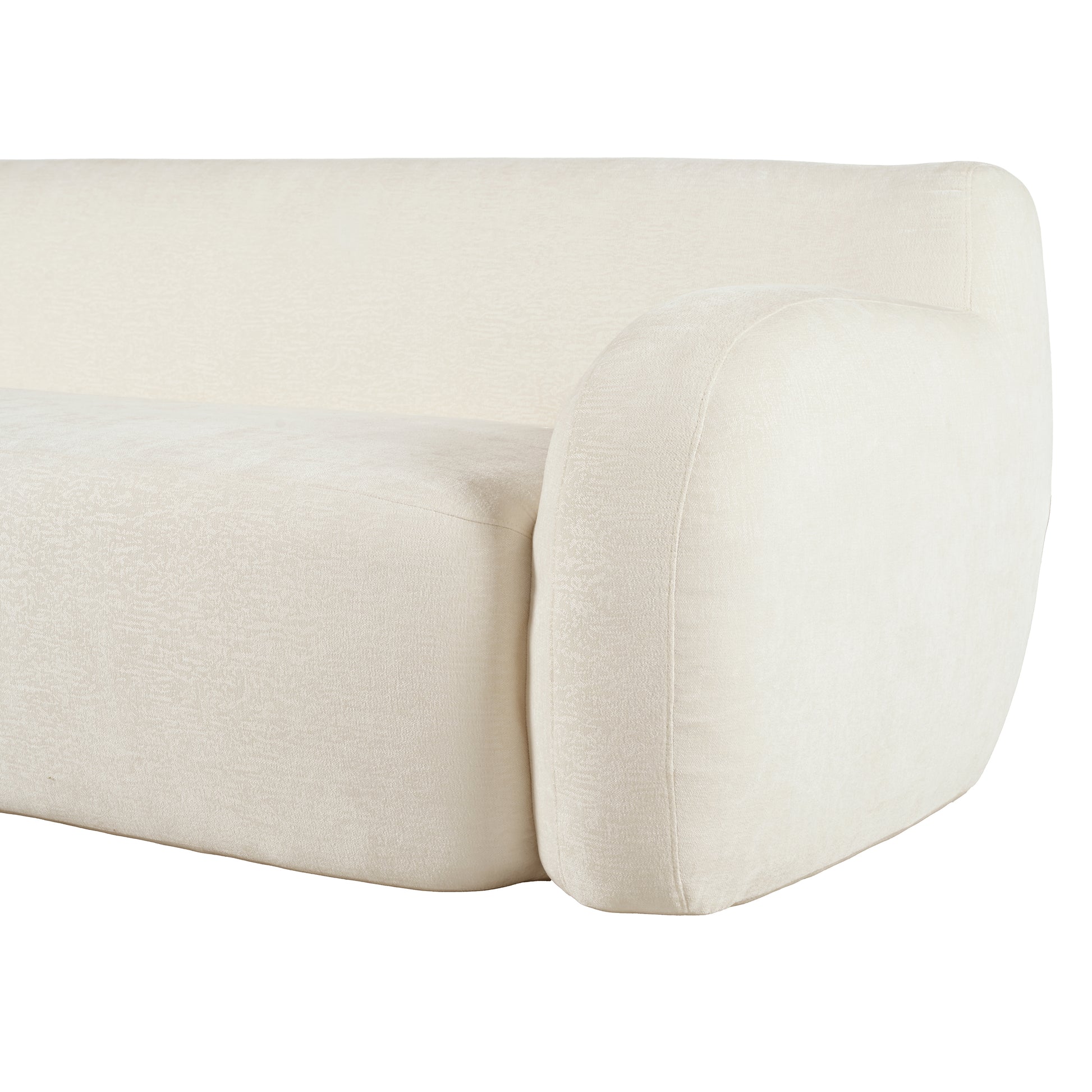 81.5'' Minimalist Curved Upholstered Sofa, 3 Seat Modular Casual Sofa For Living Room, Bedroom, And Apartments Beige Polyester 3 Seat