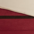 7 Pc Pieced Faux Suede Comforter Set Red King King Red Polyester
