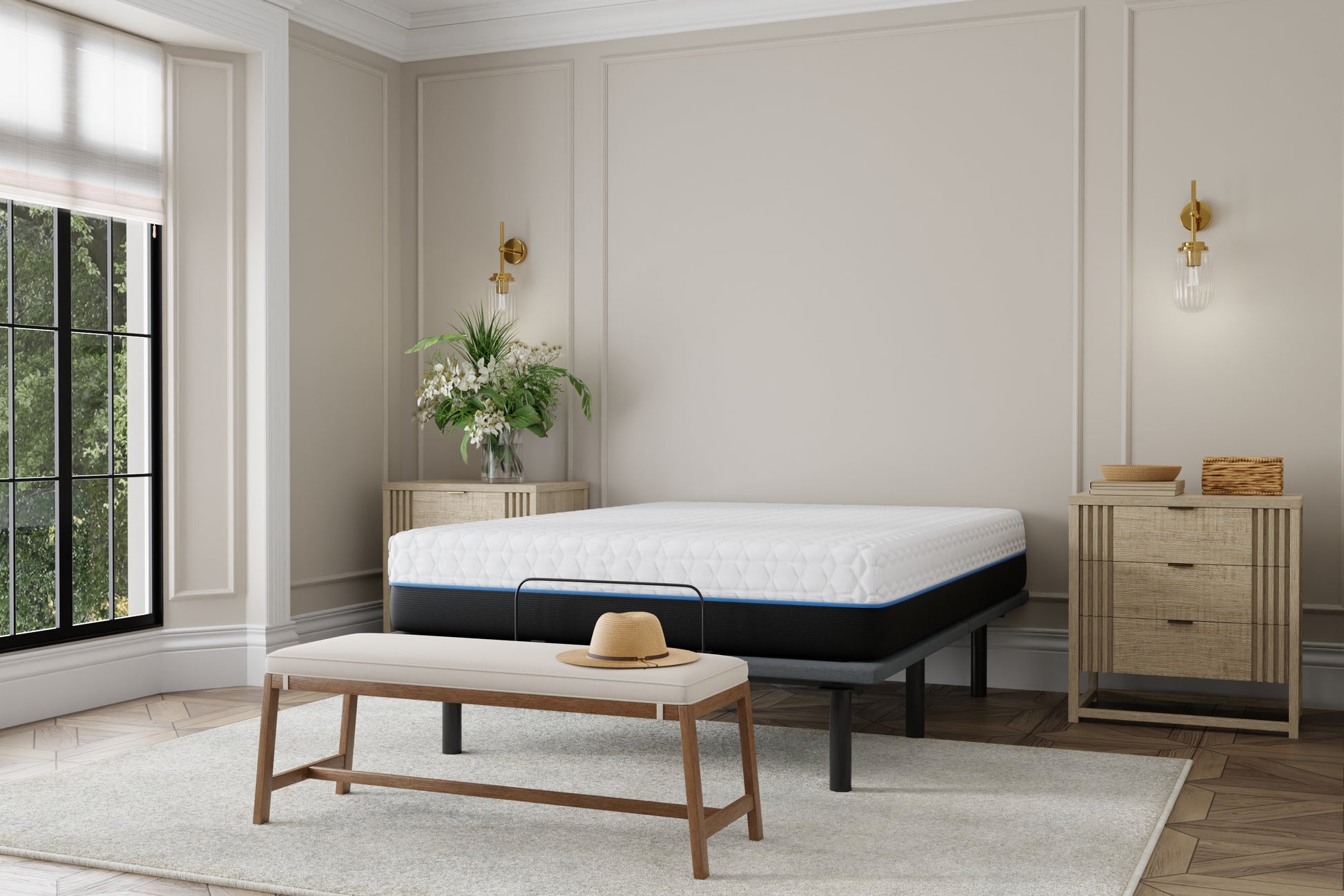 Copper Lux 12" Queen Soft Memory Foam Mattress With Phase Change Cooling Fabric White Gray Foam Queen