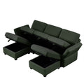 Reversible Sectional Sofa Modern Modular Sectional Couch With Chaise U Shaped Corner Sectional 5 Seater Modular Sofa With Storage Seats, Adjustable Arms And Backs Green Green Polyester 3 Seat