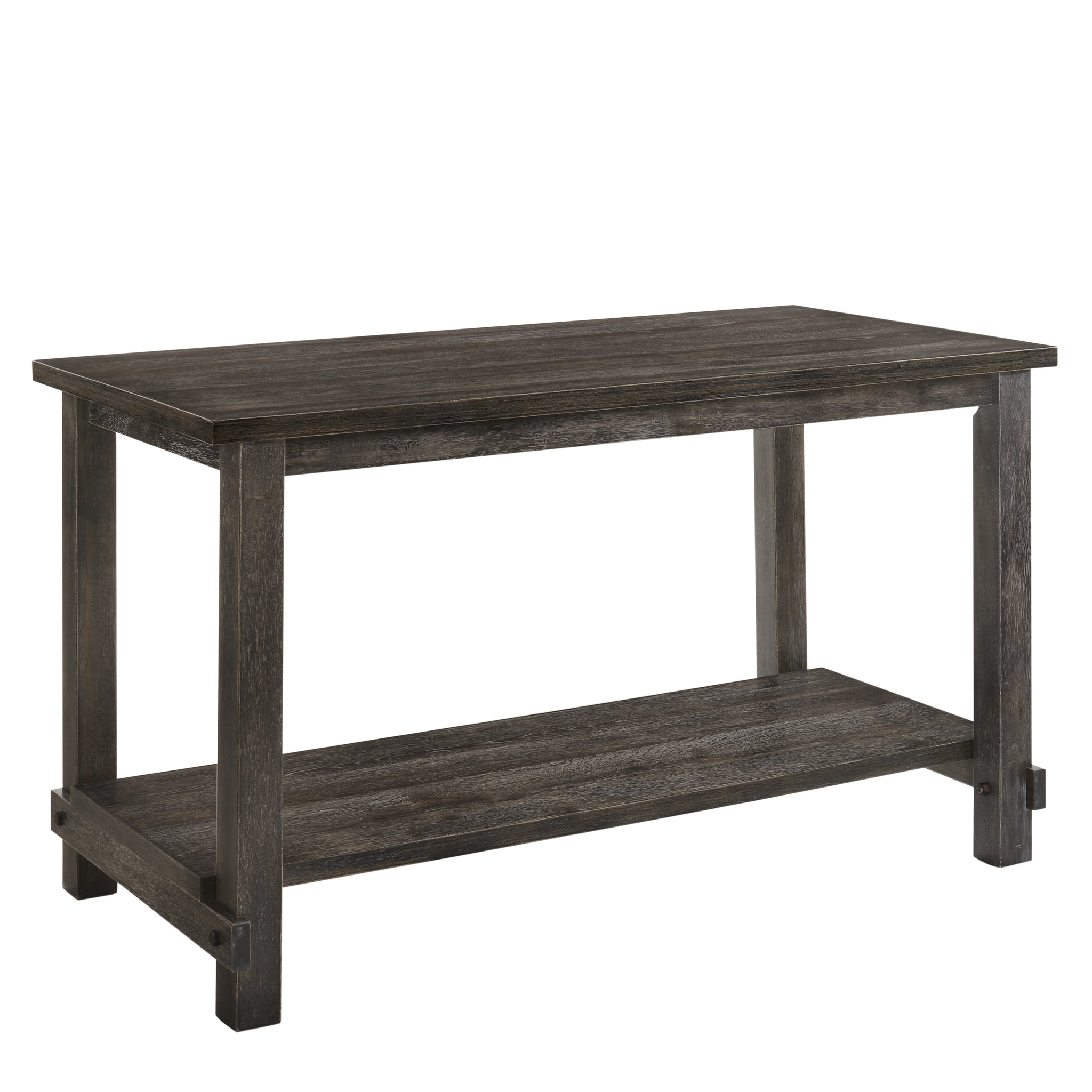 Weathered Grey Counter Height Table With Bottom Shelf Grey Seats 6 Dining Room Rectangular Mdf