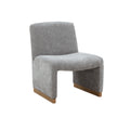 Comfy Accent Chair, Upholstered Slipper Chair, Armless Chair With Wood Legs And Soft Fabric For Living Room, Bedroom, Grey Gray Foam Wood Fabric