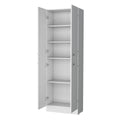 White Pantry Cabinet With 4 Doors And 5 Hidden Shelves White White Shelves Included Wood