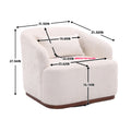 Coolmore Swivel Barrel Chair, Comfy Round Accent Sofa Chair For Living Room, 360 Degree Swivel Barrel Club Chair, Leisure Arm Chair For Nursery, Hotel, Bedroom, Office, Lounge White Boucle White Primary Living Space Foam Boucle