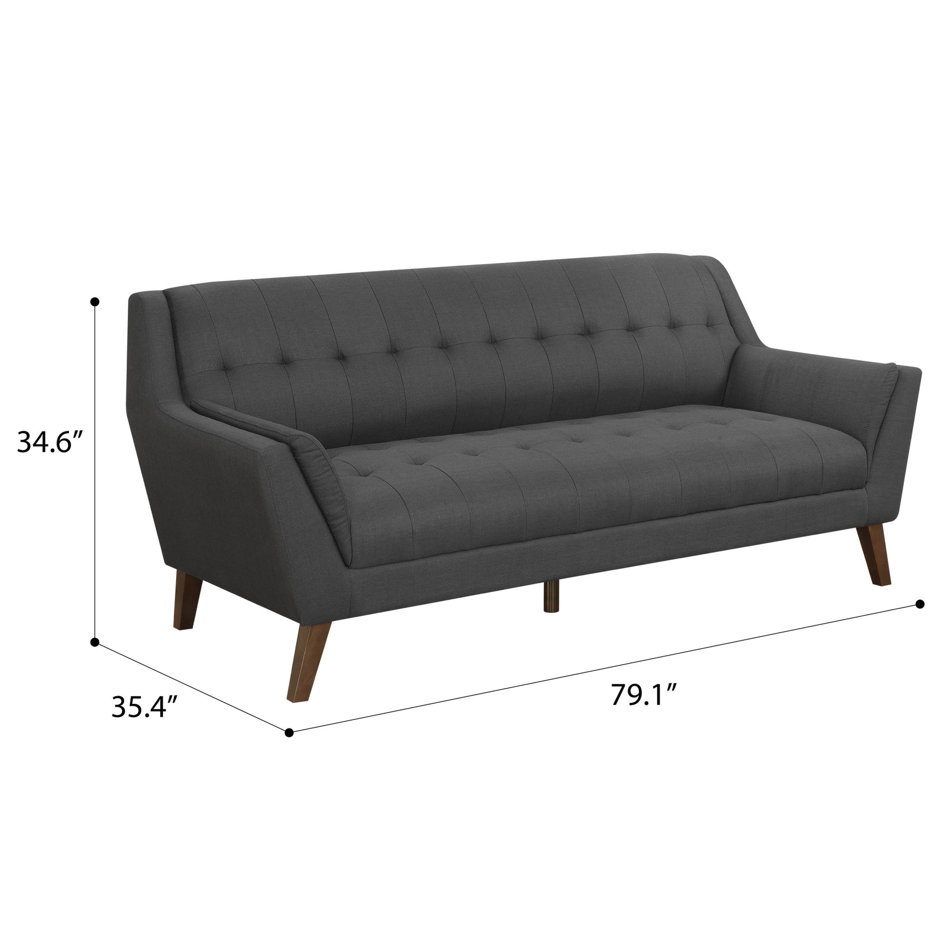 Browning Gray Sofa Gray Foam Engineered Wood 3 Seat
