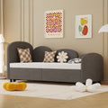 Twin Size Twin Size Bed Frames With An Another Bed Frame, Velvet Upholstered Daybed, Modern Sofa Bed Daybed Frame For Bedroom Living Room, Suitable For Living Room, Kids Room, Bedroom Ddry Gray Dark