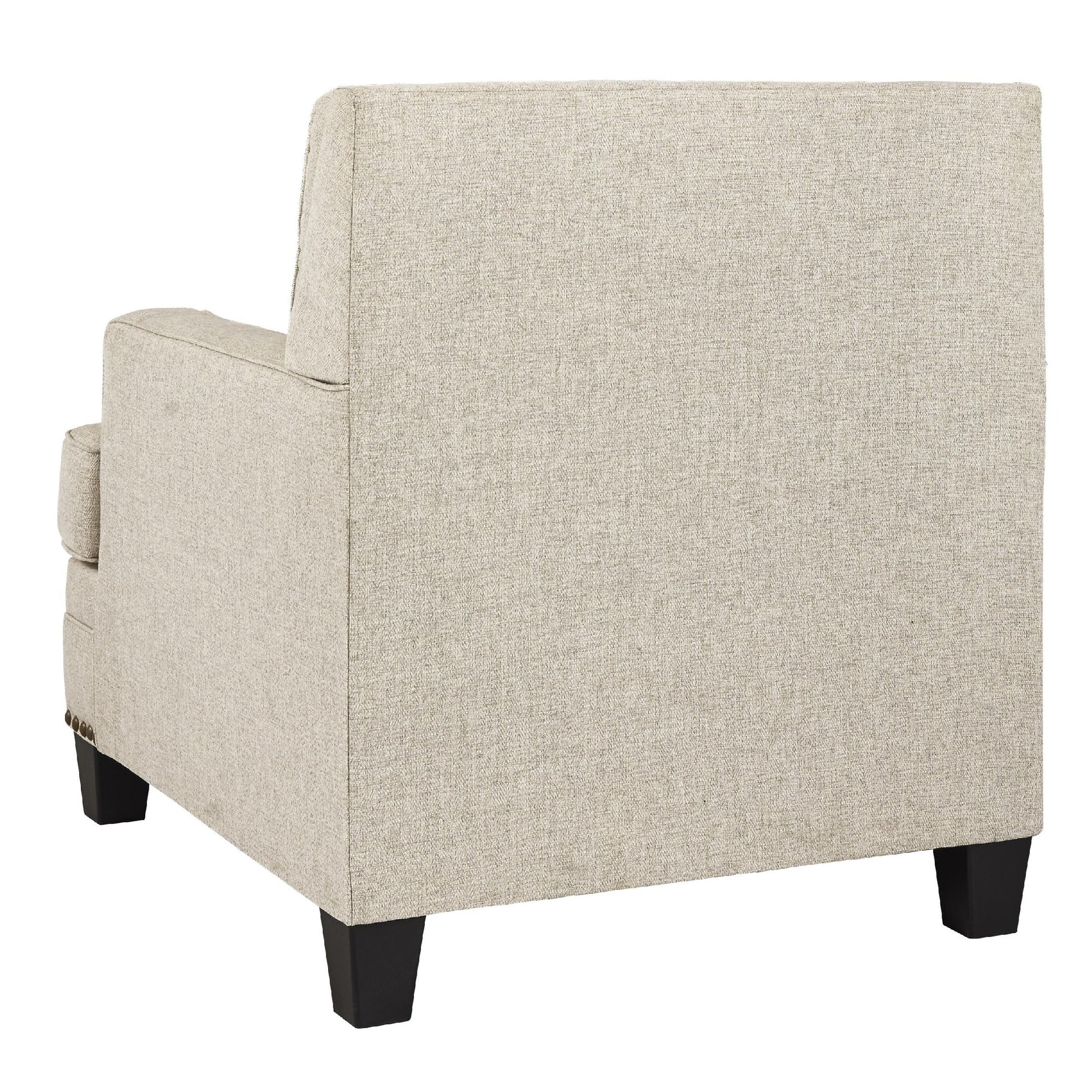 Fabric Upholstered Wooden Chair With Trims, Beige Beige Wood Fabric