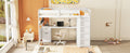 Full Size Wooden Loft Bed With Wardrobe, Desk, Drawers, Shelves, White Full White Plywood