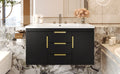 36'' Wall Mounted Bathroom Vanity With Resin Sink, Floating Bathroom Storage Cabinet With 2 Drawers, Solid Wood Bathroom Cabinet Black Bathroom Modern Mdf