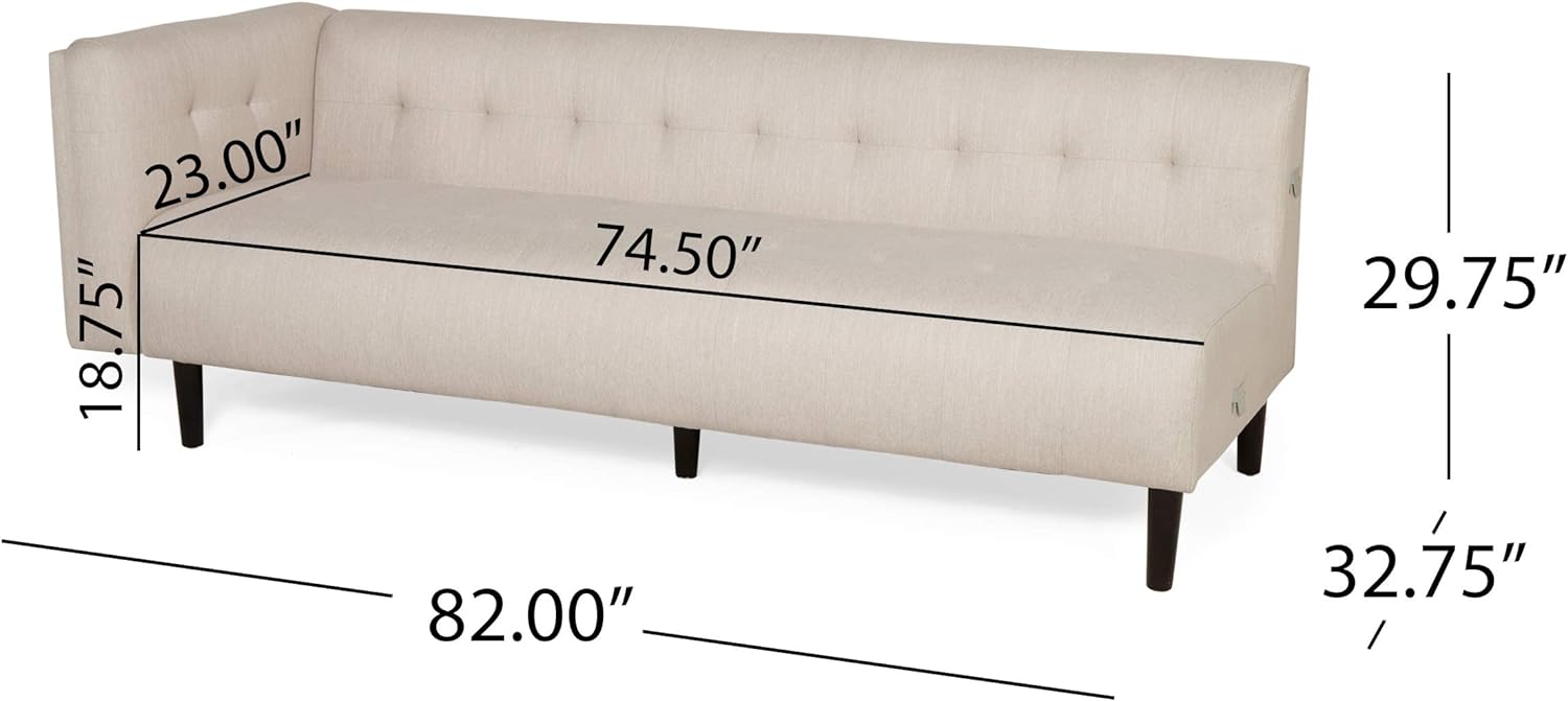 Sectional Lhf Sofa Beige Fabric