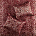 5 Piece Jacquard Bedspread Set With Throw Pillows Burdy Queen Queen Burgundy Cotton