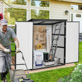 5X3Ft Outdoor Storage Shed Waterproof Resin Cabinet With Lockable Doors For Bikes And Patio Furniture Black Plastic