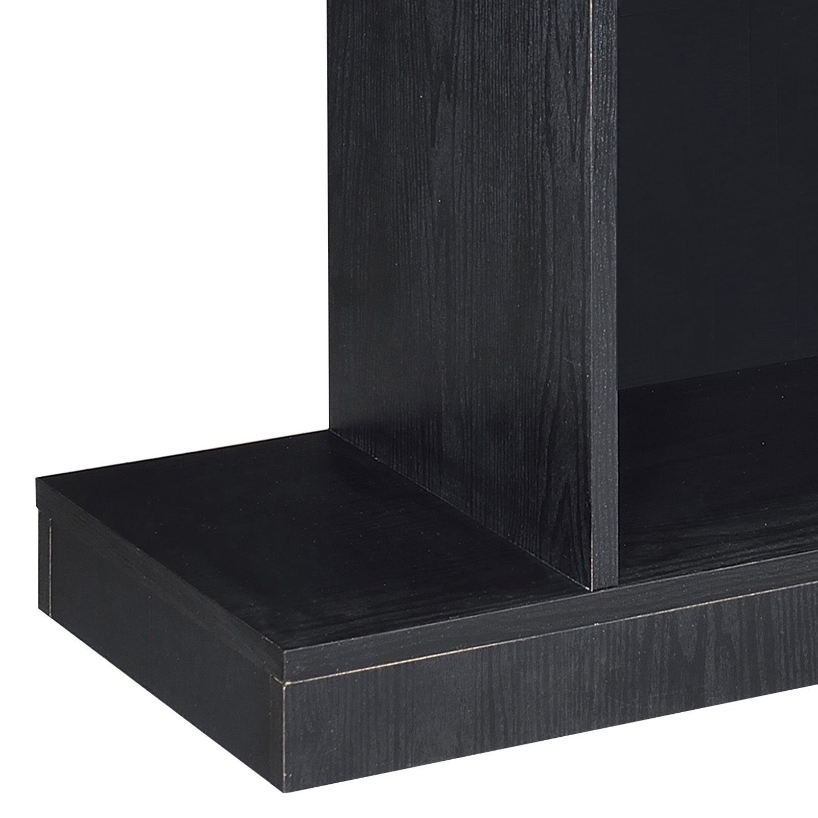 Black 2 Shelf Sofa Table Black Primary Living Space Contemporary Shelves Rectangular Wood