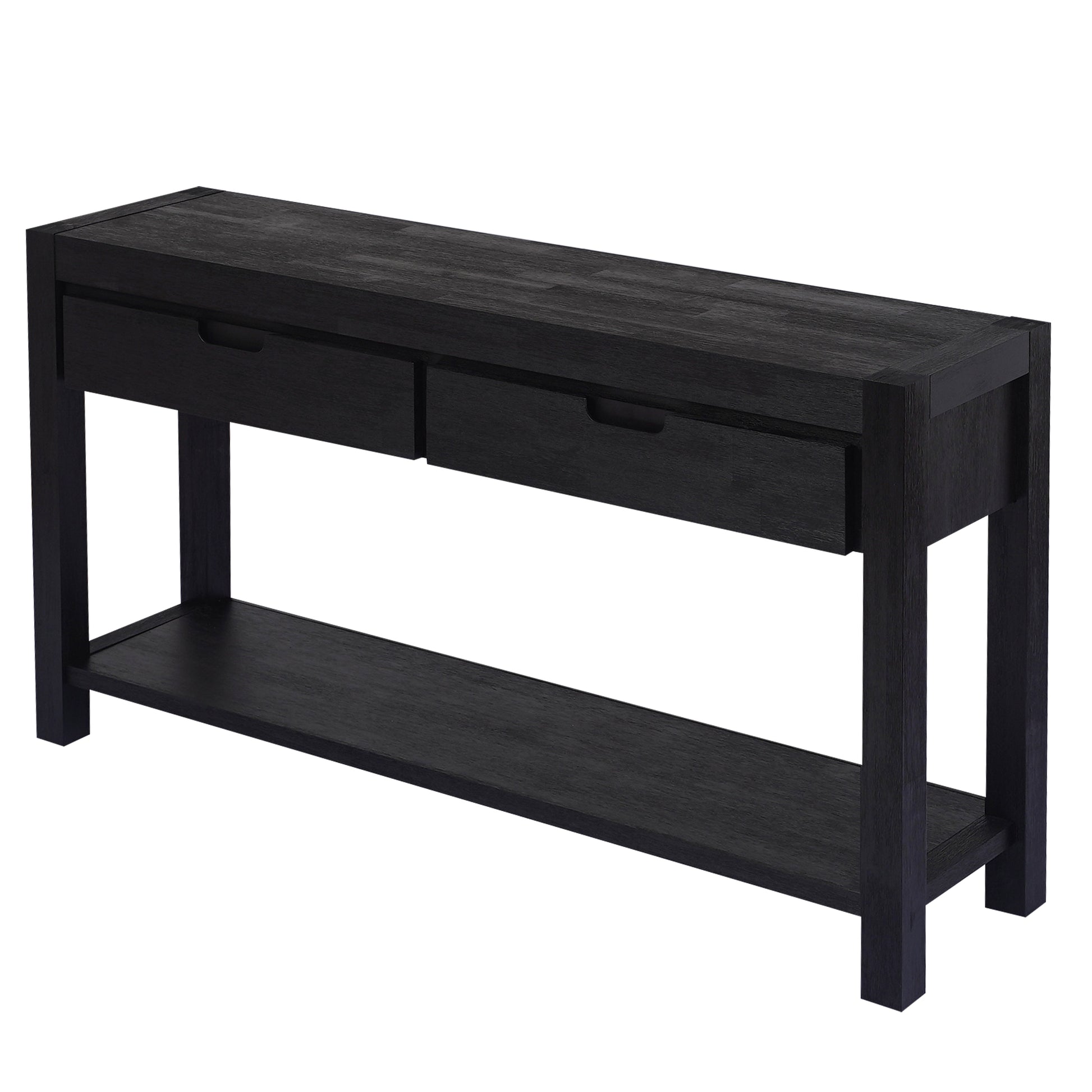 Console Table Entryway Table For Hallway Living Room With 2 Drawers And 1 Shelf Black Mdf