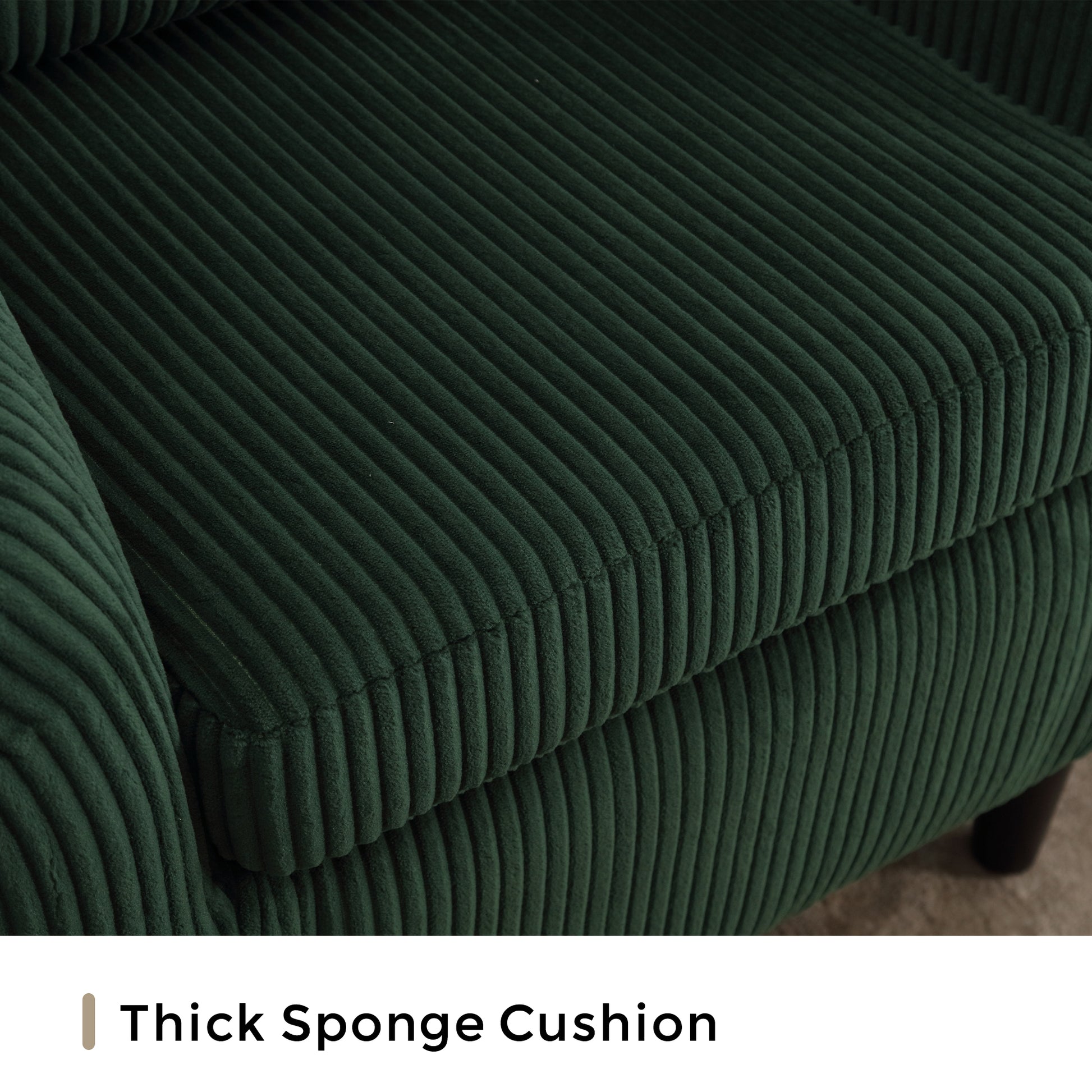 Coolmore Living Room Accent Barrel Chair, Century Modern Style Decorative Chair, Armchair For Living Room With Thick Cushions And Pillows, Comfy Single Sofa Chair, Chair With Wooden Legs Emerald Corduroy