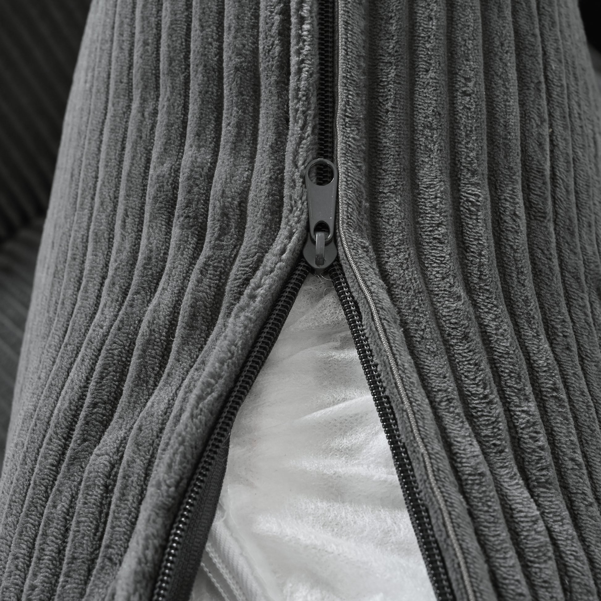 85.4" Modern Curved Sofa, Back Upholstered Couch With 2 Decorative Throw Pillows, Corduroy Fabric Couch For Living Room, Bedroomapartment Gray Corduroy 2 Seat