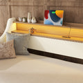 Twin Size Daybed With Trundle, Upholstered Daybed With Charging Station And Led Lights, White Twin White Pu Leather