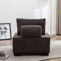 Coolmore Modern Upholstered Chair Leisure Sofa Lazy Sofa Plastic Legs And Pillow Removable Armless Accent Chair For Living Room,Bedroom,Office Black Linen Black Foam Linen