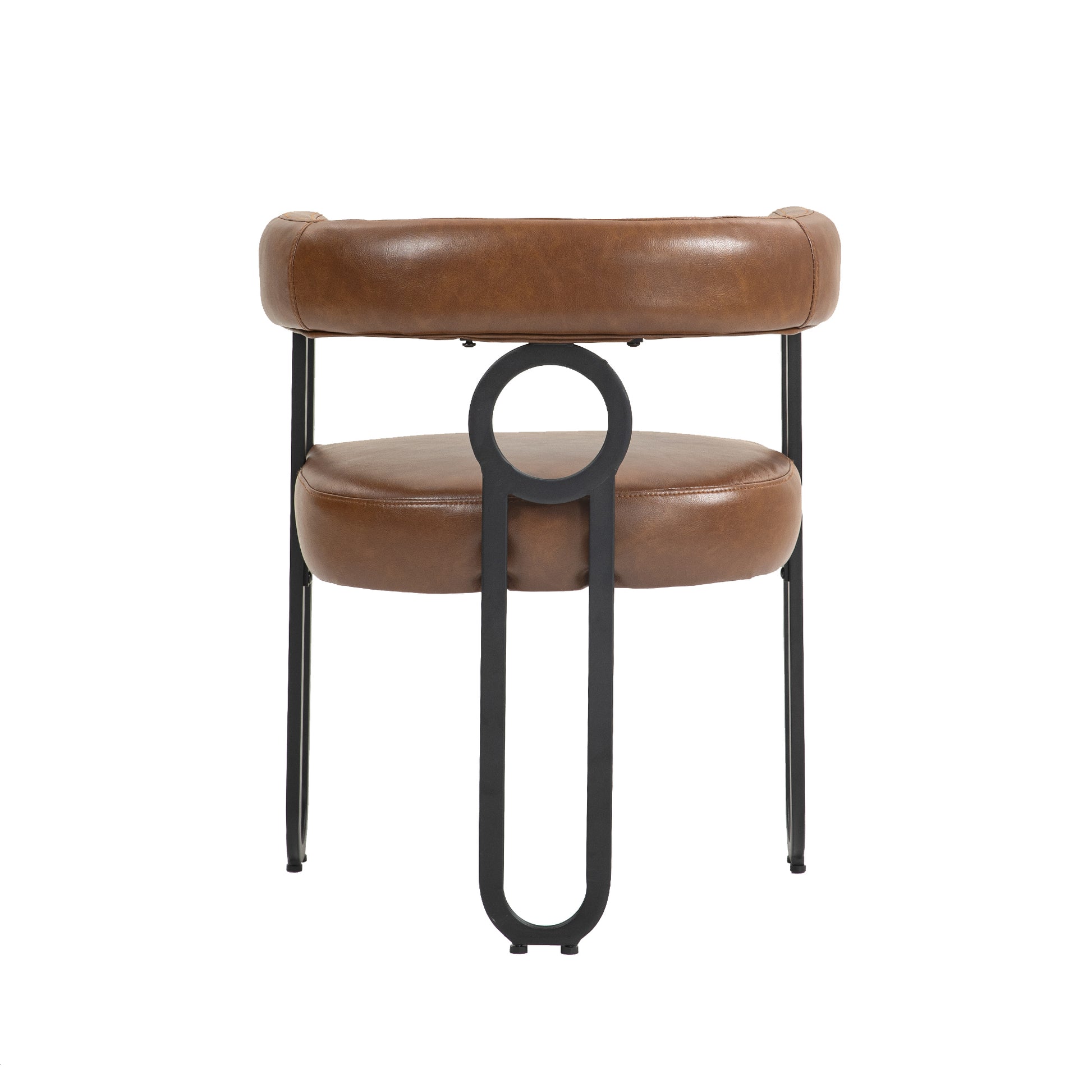 Coolmore Contemporary Designed Pu Fabric Upholstered Accent Dining Chair Barrel Side Chairs Kitchen Armchair For Living Room Set Of 2 Light Brown Pu Light Brown Dining Room Foam Pu Leather