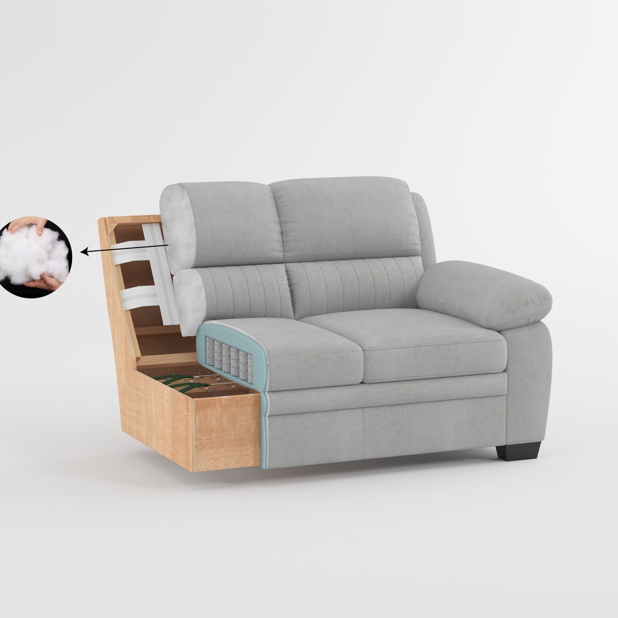 Plush Seating Chair 1Pc Blue Textured Fabric Channel Tufting Solid Wood Frame Modern Living Room Furniture Blue Primary Living Space Contemporary Solid Wood 1 Seat