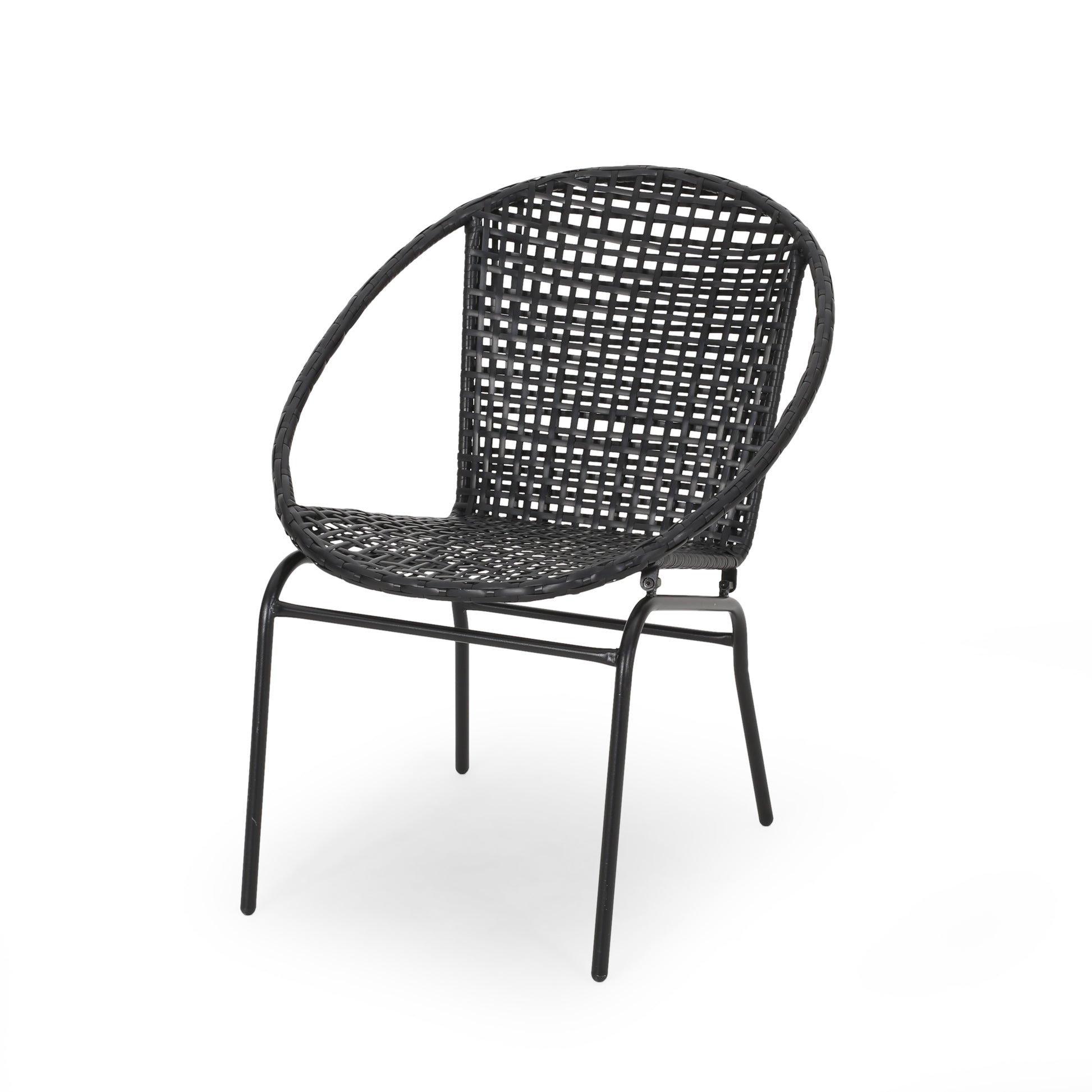 Java Chair Set Of 2 Black Pe Rattan Iron