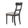 Leventis Light Brown Linen Weathered Gray Finish Side Chair Set Of 2 Light Brown Linen