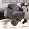 Coolmore Wood Frame Armchair, Modern Accent Chair Lounge Chair For Living Room,Tufted Club Chair, Mid Century Modern Arm Chairs With Studded, Solid Wood Frame, For Bedroom, Reading Gray Chenille Gray Chenille 1 Seat